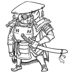 Coloriage Samouraï (Personnages) #186159 à imprimer et colorier