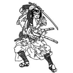Coloriage Samouraï (Personnages) #186166 à imprimer et colorier