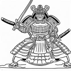 Coloriage Samouraï (Personnages) #186170 à imprimer et colorier