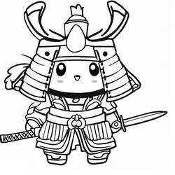 Coloriage Samouraï (Personnages) #186172 à imprimer et colorier