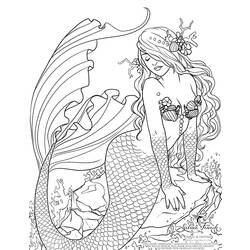 Dessin à colorier: Sirène (Personnages) #147320 - Coloriages à Imprimer