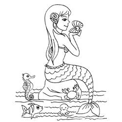 Coloriage Sirène (Personnages) #215072 à imprimer et colorier