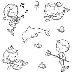 Coloriage Sirène (Personnages) #215093 à imprimer et colorier