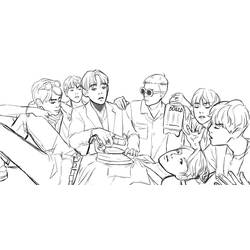 Dessin à colorier: BTS (Personnes célèbres) #202401 - Coloriages à Imprimer Gratuits