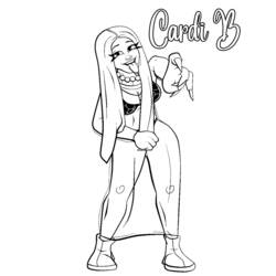 Dessins à colorier: Cardi B - Coloriages à Imprimer Gratuits