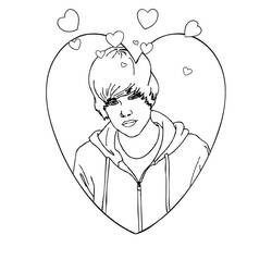 Joli coloriage Justin Bieber (Personnes célèbres) #172855, prêt à imprimer