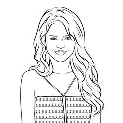 Coloriage Selena Gomez (Personnes célèbres) #214839 à imprimer et colorier