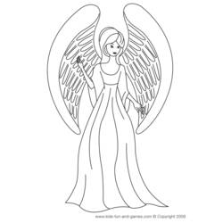 Dessin à colorier: Ange (Religion et Mythologie) #86251 - Coloriages à Imprimer Gratuits