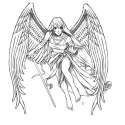 Dessin à colorier: Ange (Religion et Mythologie) #86334 - Coloriages à Imprimer Gratuits