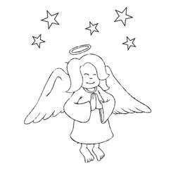 Dessin à colorier: Ange (Religion et Mythologie) #86415 - Coloriages à Imprimer Gratuits