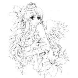 Dessin à colorier: Ange (Religion et Mythologie) #86429 - Coloriages à Imprimer Gratuits