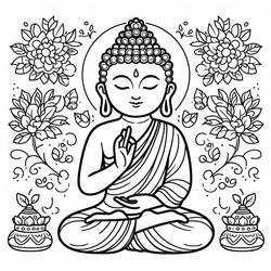 Dessin à colorier: Bouddha (Religion et Mythologie) #216106 - Coloriages à Imprimer Gratuits