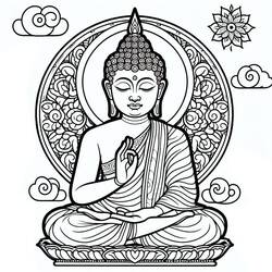 Dessin à colorier: Bouddha (Religion et Mythologie) #216107 - Coloriages à Imprimer Gratuits