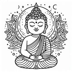 Dessin à colorier: Bouddha (Religion et Mythologie) #216120 - Coloriages à Imprimer Gratuits