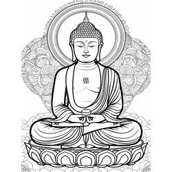 Dessin à colorier: Bouddha (Religion et Mythologie) #216131 - Coloriages à Imprimer Gratuits