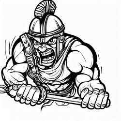 Dessin à colorier: Gladiateur (Religion et Mythologie) #189830 - Coloriages à Imprimer Gratuits