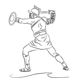 Dessin à colorier: Gladiateur (Religion et Mythologie) #189832 - Coloriages à Imprimer Gratuits