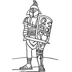 Dessin à colorier: Gladiateur (Religion et Mythologie) #189833 - Coloriages à Imprimer Gratuits