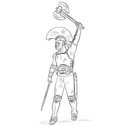 Dessin à colorier: Gladiateur (Religion et Mythologie) #189836 - Coloriages à Imprimer Gratuits