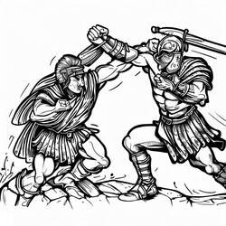 Dessin à colorier: Gladiateur (Religion et Mythologie) #189838 - Coloriages à Imprimer Gratuits
