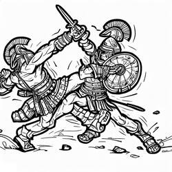 Dessin à colorier: Gladiateur (Religion et Mythologie) #189840 - Coloriages à Imprimer Gratuits