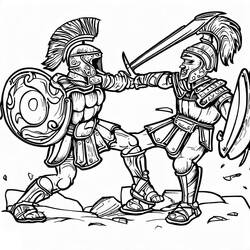 Dessin à colorier: Gladiateur (Religion et Mythologie) #189841 - Coloriages à Imprimer Gratuits