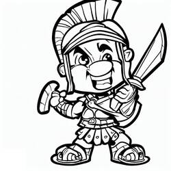 Dessin à colorier: Gladiateur (Religion et Mythologie) #189844 - Coloriages à Imprimer Gratuits