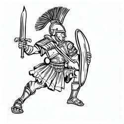 Dessin à colorier: Gladiateur (Religion et Mythologie) #189846 - Coloriages à Imprimer Gratuits