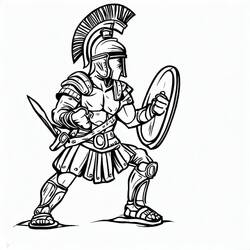 Dessin à colorier: Gladiateur (Religion et Mythologie) #189847 - Coloriages à Imprimer Gratuits