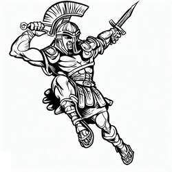 Dessin à colorier: Gladiateur (Religion et Mythologie) #189849 - Coloriages à Imprimer Gratuits