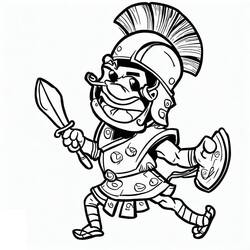Dessin à colorier: Gladiateur (Religion et Mythologie) #189851 - Coloriages à Imprimer Gratuits
