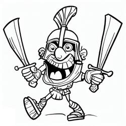 Dessin à colorier: Gladiateur (Religion et Mythologie) #189852 - Coloriages à Imprimer Gratuits