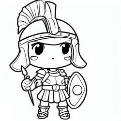 Dessin à colorier: Gladiateur (Religion et Mythologie) #189855 - Coloriages à Imprimer Gratuits