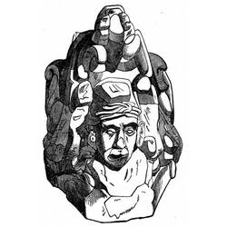 Dessin à colorier: Mythologie Aztèque (Religion et Mythologie) #111536 - Coloriages à Imprimer Gratuits