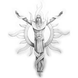 Dessin à colorier: Mythologie Aztèque (Religion et Mythologie) #111554 - Coloriages à Imprimer Gratuits