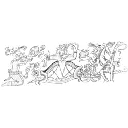 Dessin à colorier: Mythologie Aztèque (Religion et Mythologie) #111642 - Coloriages à Imprimer Gratuits