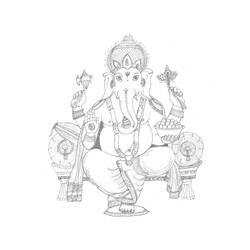 Dessin à colorier: Mythologie Hindou (Religion et Mythologie) #109354 - Coloriages à Imprimer Gratuits