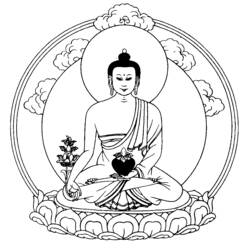Dessin à colorier: Mythologie Hindou: Bouddha (Religion et Mythologie) #89522 - Coloriages à Imprimer Gratuits