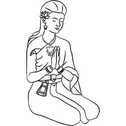 Dessin à colorier: Mythologie Hindou: Bouddha (Religion et Mythologie) #89615 - Coloriages à Imprimer Gratuits