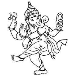 Dessin à colorier: Mythologie Hindou: Ganesh (Religion et Mythologie) #96853 - Coloriages à Imprimer Gratuits