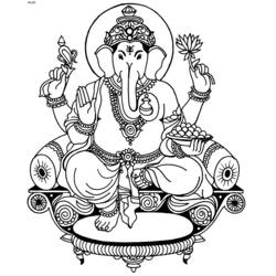 Dessin à colorier: Mythologie Hindou: Ganesh (Religion et Mythologie) #96856 - Coloriages à Imprimer Gratuits