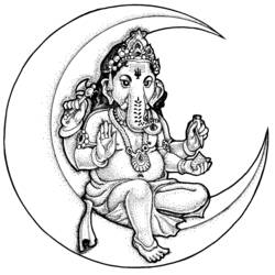 Dessin à colorier: Mythologie Hindou: Ganesh (Religion et Mythologie) #96857 - Coloriages à Imprimer Gratuits