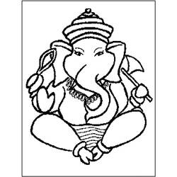 Dessin à colorier: Mythologie Hindou: Ganesh (Religion et Mythologie) #96863 - Coloriages à Imprimer Gratuits