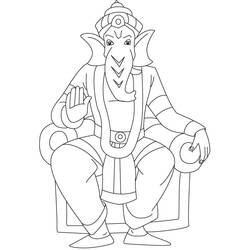 Dessin à colorier: Mythologie Hindou: Ganesh (Religion et Mythologie) #96868 - Coloriages à Imprimer Gratuits