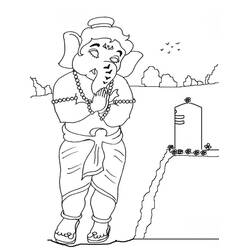 Dessin à colorier: Mythologie Hindou: Ganesh (Religion et Mythologie) #96877 - Coloriages à Imprimer Gratuits