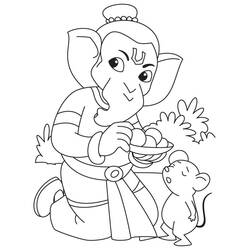 Dessin à colorier: Mythologie Hindou: Ganesh (Religion et Mythologie) #96922 - Coloriages à Imprimer Gratuits