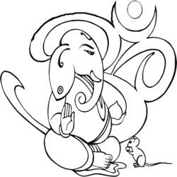 Dessin à colorier: Mythologie Hindou: Ganesh (Religion et Mythologie) #96924 - Coloriages à Imprimer Gratuits