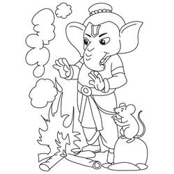 Dessin à colorier: Mythologie Hindou: Ganesh (Religion et Mythologie) #96929 - Coloriages à Imprimer Gratuits