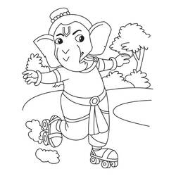 Dessin à colorier: Mythologie Hindou: Ganesh (Religion et Mythologie) #96930 - Coloriages à Imprimer Gratuits