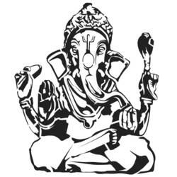 Dessin à colorier: Mythologie Hindou: Ganesh (Religion et Mythologie) #96941 - Coloriages à Imprimer Gratuits